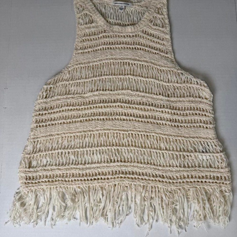 American Eagle Crochet Fringe Tank Top Boho Festival Medium